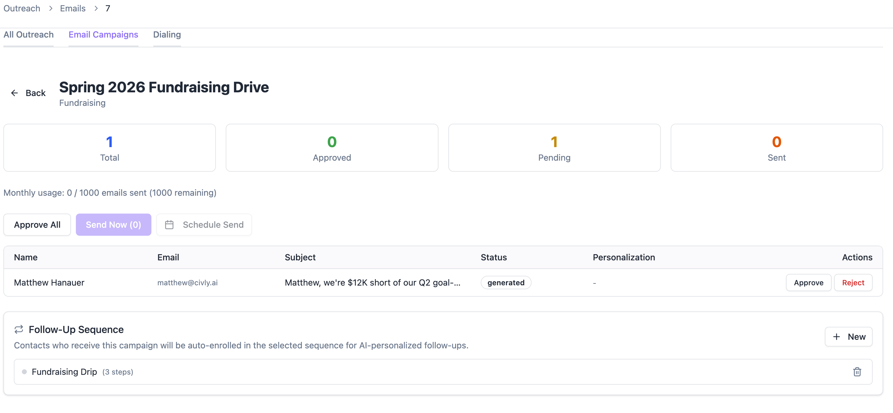 Power Dialer & Email Campaigns